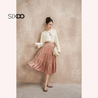 Chân váy lụa xếp SIXDO (Salmon Silk Midi Skirt)