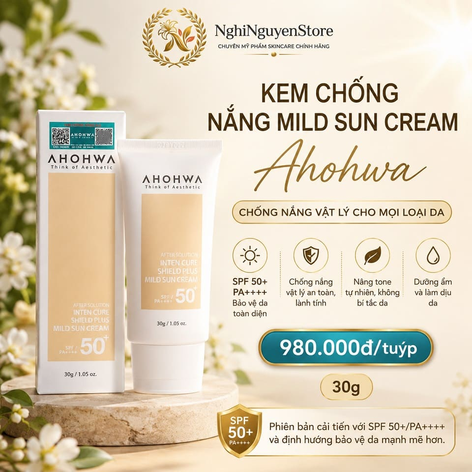 Kem Chống Nắng vật lý Mild Sun Cream Ahohwa
