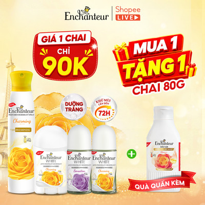 [RẺ VÔ ĐỊCH] Lăn khử mùi Enchanteur hương nước hoa Pháp (Deluxe/ White/ Naturelle) - LIVE