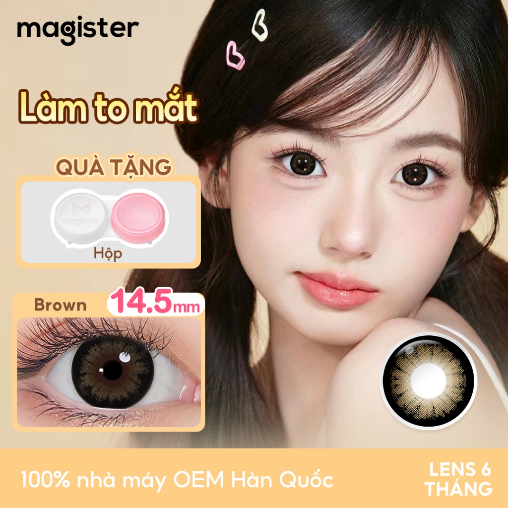 Magister kính áp tròng 2 chiếc Đen Mắt To kính áp tròng14.5MM Đôi mắt búp bê Kính áp tròng màu đen