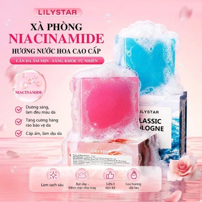 Xà Phòng Tắm 3in1 Hương Nước Hoa LILYSTAR Thơm Lâu Không Khô Da Lưu Hương 3 Tầng Chuẩn Spa Hộp 100g
