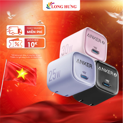 Cốc sạc Anker Zolo 1Type-C PIQ 3.0 20W A2699/25W A2656/30W A2698 - Hàng chính hãng