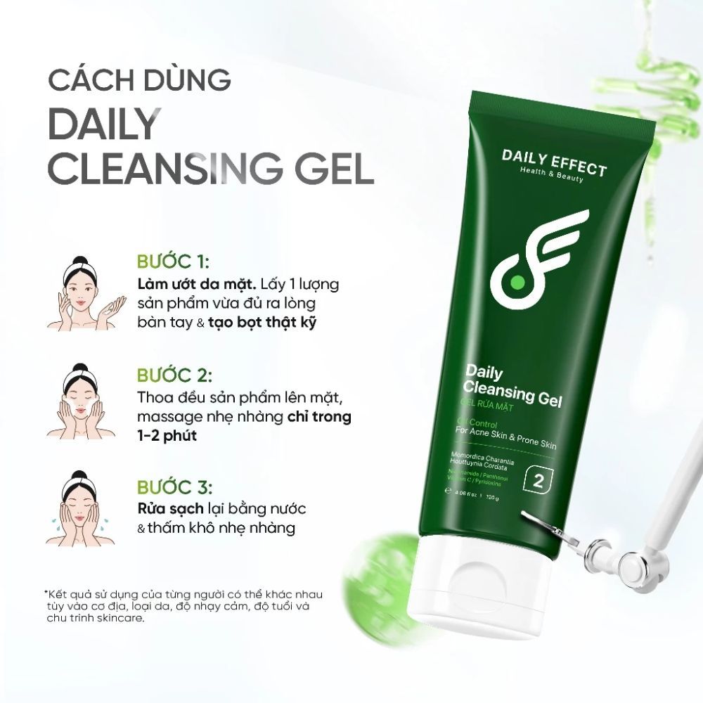 Ảnh 7 của Sữa Rửa Mặt DAILY EFFECT Daily Cleansing Gel làm sạch dành cho da dầu 120g