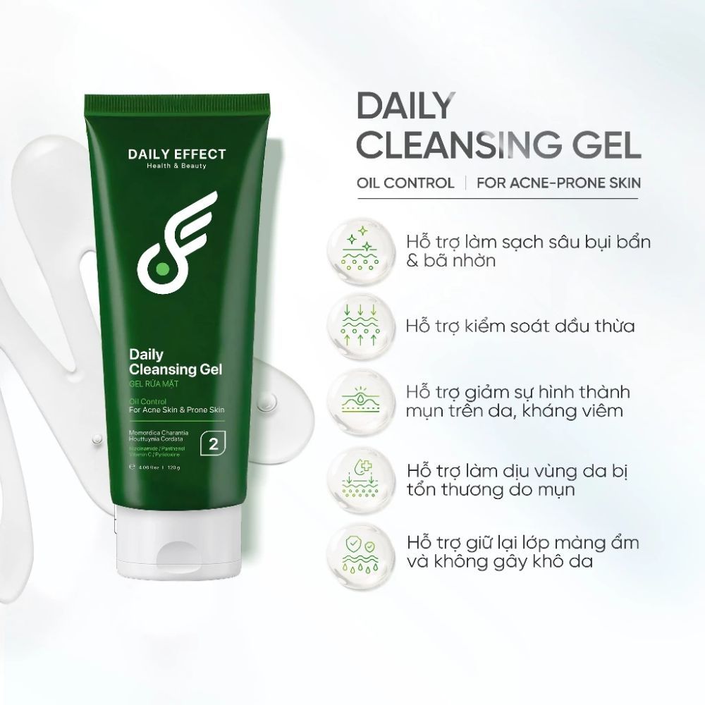 Ảnh 3 của Sữa Rửa Mặt DAILY EFFECT Daily Cleansing Gel làm sạch dành cho da dầu 120g