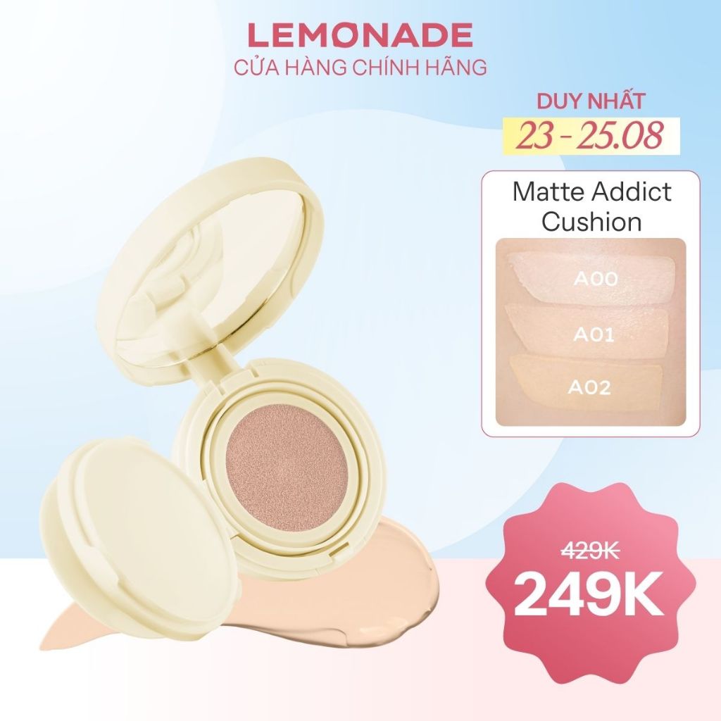 Phấn nước LEMONADE Matte Addict Cushion 15g - Date 11/2027
