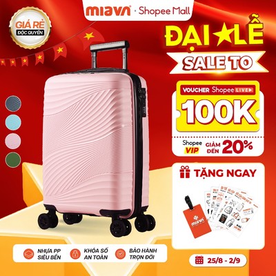 [🔥TOP DEAL] Vali Kéo MIAvn Larita ZENI - Size 19/24 Inch, Nhựa PP Bền Bỉ, Hạn Chế Bể Vỡ, Khoá Số, Bảo Hành Trọn Đời