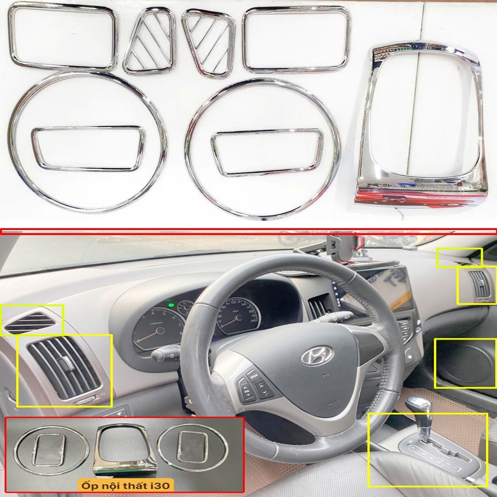 Ốp Nội Thất Trang Trí Cửa Gió Điều Hòa i30 & i30CW 2008 2009 2010 2011 2012, Ốp Cửa Gió Điều Hòa i30