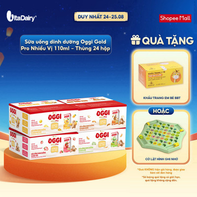 [THÙNG 24 HỘP] Sữa uống dinh dưỡng Oggi Gold Pro Nhiều Vị hỗ trợ hấp thu, tiêu hóa - Hộp 110ml