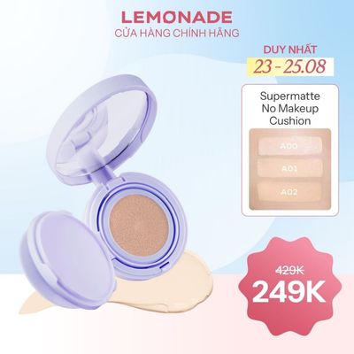 Phấn nước mỏng nhẹ kiềm dầu thuần chay chống nắng Lemonade SuperMatte No Makeup Cushion 15g