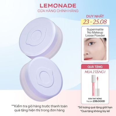 Phấn phủ mỏng nhẹ kiềm dầu thuần chay chống nắng Lemonade Supermatte NoMakeup Loose Powder 9g