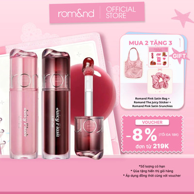 [Rom&nd] Son Bóng Dưỡng Môi Romand Juicy Flash Lip Oil Môi Căng Mọng Mềm Mượt Nhẹ Môi, Lên Màu Chuẩn