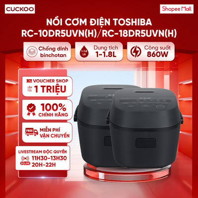 Nồi cơm điện tử Toshiba RC-10DR5UVN(H)/ RC-18DR5UVN(H) - Lòng nồi bằng hợp kim phủ chống dính Bichotan