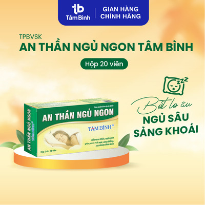 Hộp 20 viên An thần ngủ ngon Tâm Bình - Hỗ trợ giảm mất ngủ, ngủ không sâu giấc, lo âu, căng thẳng