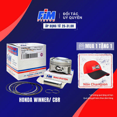 Bộ Piston FiM78 đầu lõm cho xe Honda Winner V1, Winner X, CB, CBR, Sonic 150