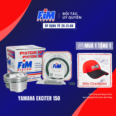 Bộ Piston FiM75-STD xe máy côn tay Yamaha Exciter 150, R15, FZ 150cc