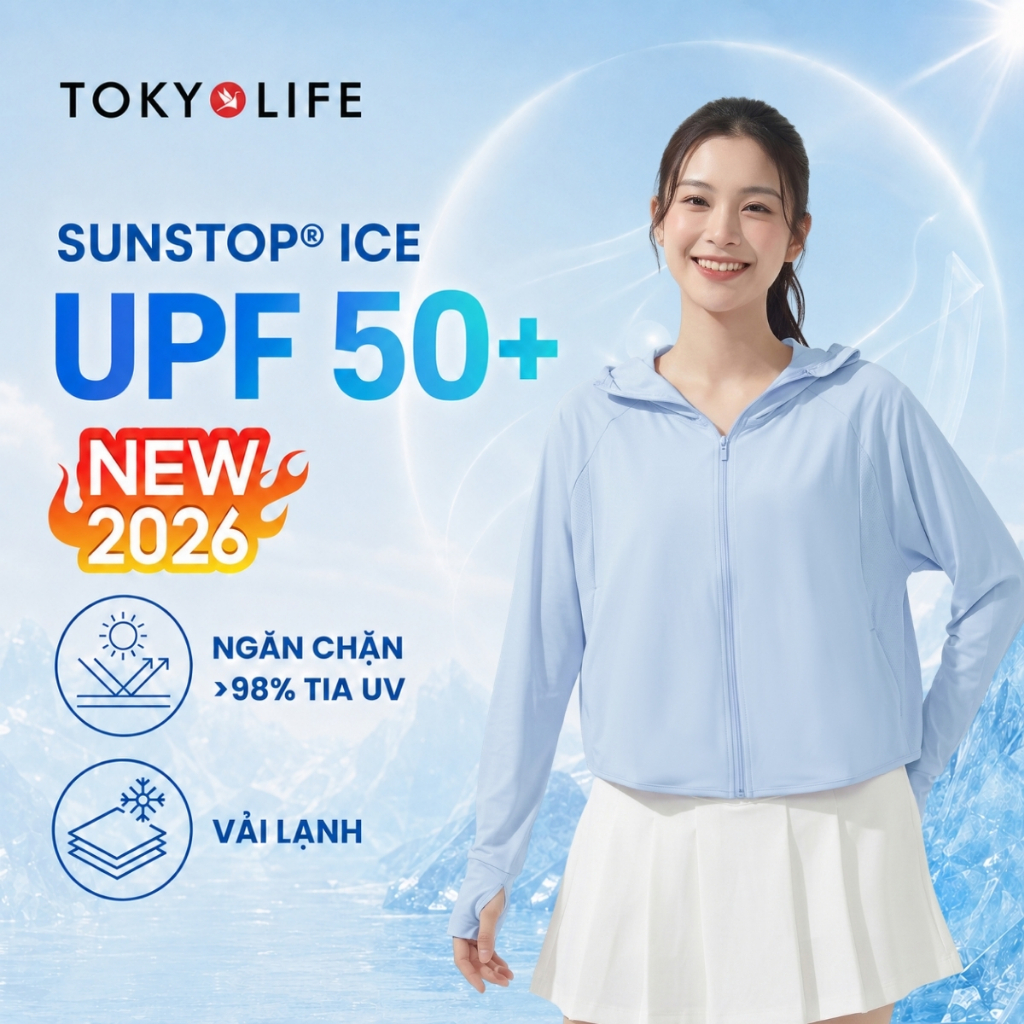 Áo Khoác Chống Nắng Chống Tia UV Nữ Sunstop Ice Form Babydoll Chất Su Lạnh Thoáng Mát 40005331 - TOK