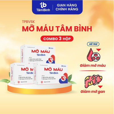 Combo 3 hộp Mỡ Máu Tâm Bình - Hỗ trợ giảm mỡ máu, giảm cholesterol, gan nhiễm mỡ