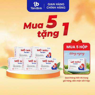 [Combo 5 tặng 1] Mỡ Máu Tâm Bình - Hỗ trợ giảm mỡ máu, mỡ gan, giảm nguy cơ xơ vữa động mạch, ổn định huyết áp