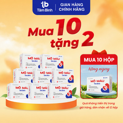 [Combo 10 tặng 2] Mỡ Máu Tâm Bình hỗ trợ giảm mỡ máu, giảm cholesterol, giảm nguy cơ xơ vữa mạch máu
