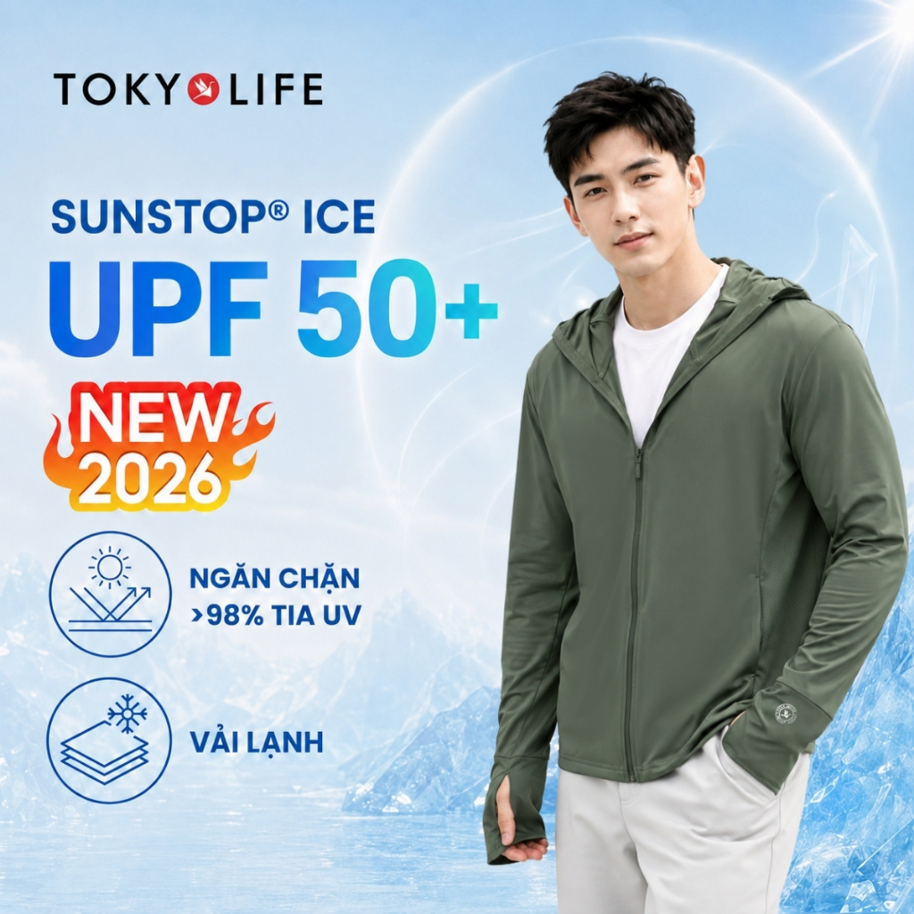 Áo Khoác Chống Nắng Chống Tia UV Nam Sunstop Ice Chất Su Mát Lạnh Thoáng Khí 40003401 40006061 - TOK