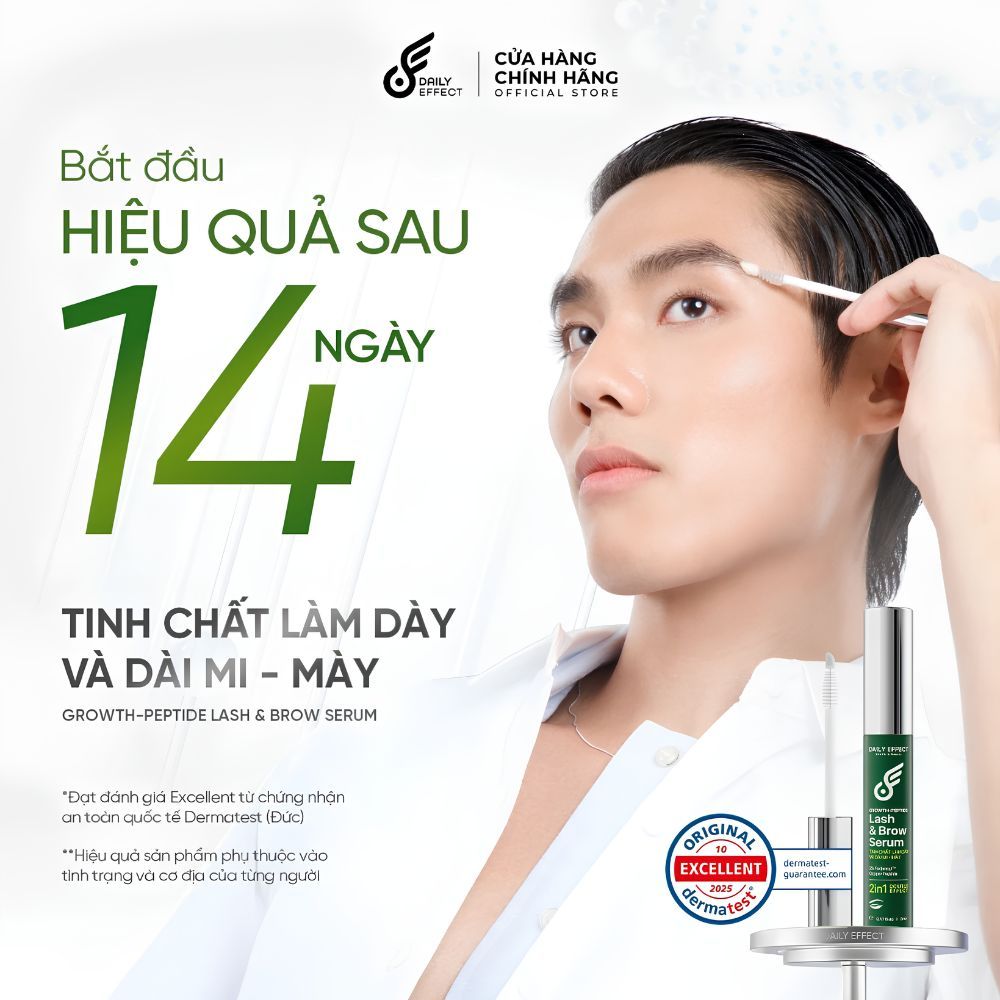 Ảnh 3 của Tinh Chất DAILY EFFECT Growth Peptide Lash & Brow Serum Làm Dày Và Dài Mi - Mày 5g