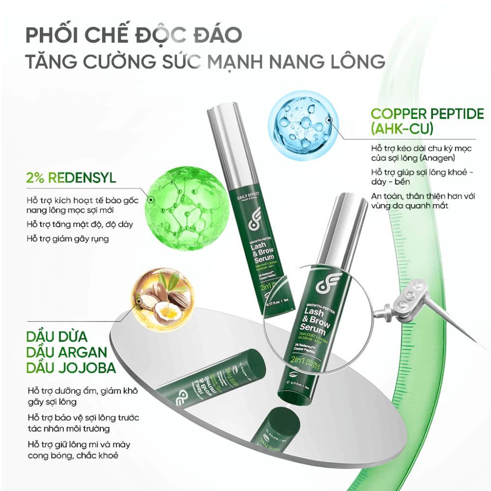 Ảnh 4 của Tinh Chất DAILY EFFECT Growth Peptide Lash & Brow Serum Làm Dày Và Dài Mi - Mày 5g