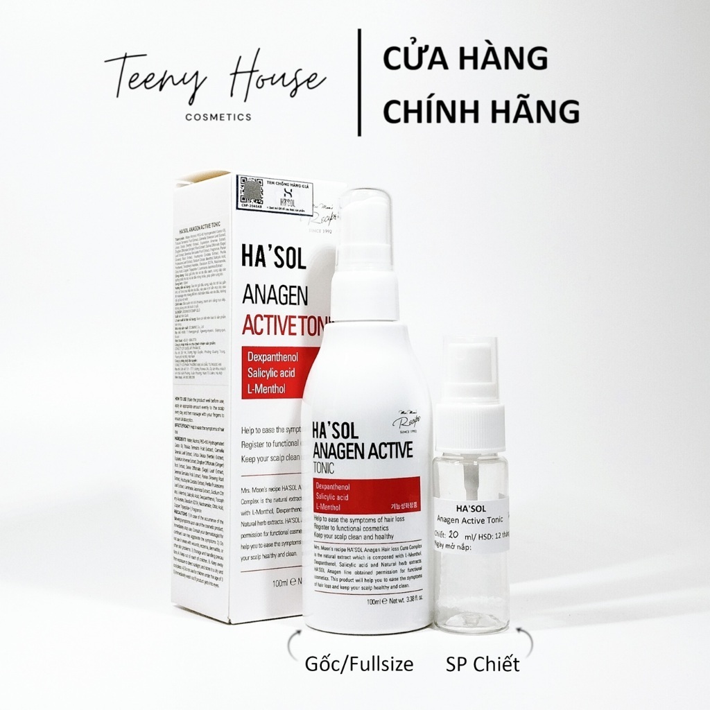 [Chiết-Gốc] Xịt tóc HASOL kích mọc tóc Anagen Active Tonic Ha'sol