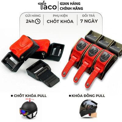 Chốt Khóa Cài Mũ Bảo Hiểm Các Loại 1/2, Fullface Và 3/4 - Chốt Khóa Đỏ Pull