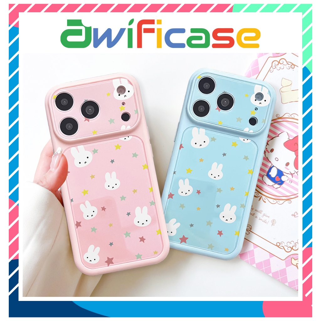 Ốp lưng iphone kiểu dáng khung camera lớn Miffy Ngôi Sao 11/12/13/14/15/16/17/18/pro/plus/promax - A