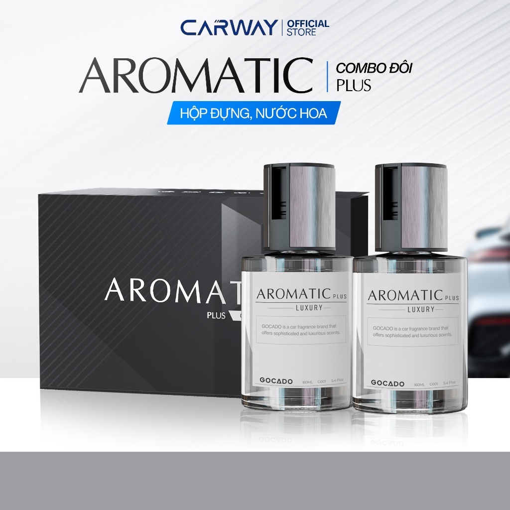 Combo 2 Chai Nước Hoa Ô Tô - AROMATIC Plus Khử Mùi Xe Hơi Cao Cấp,Hương Hoa Kết Hợp Vơi Gỗ 160mlx2