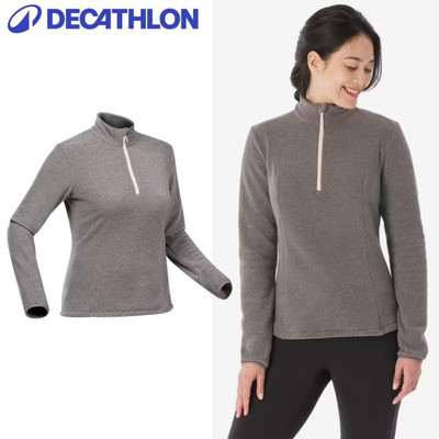 Áo nỉ dã ngoại nữ giữ ấm phù hợp thời tiết lạnh - MH100 xám - 966817 DECATHLON