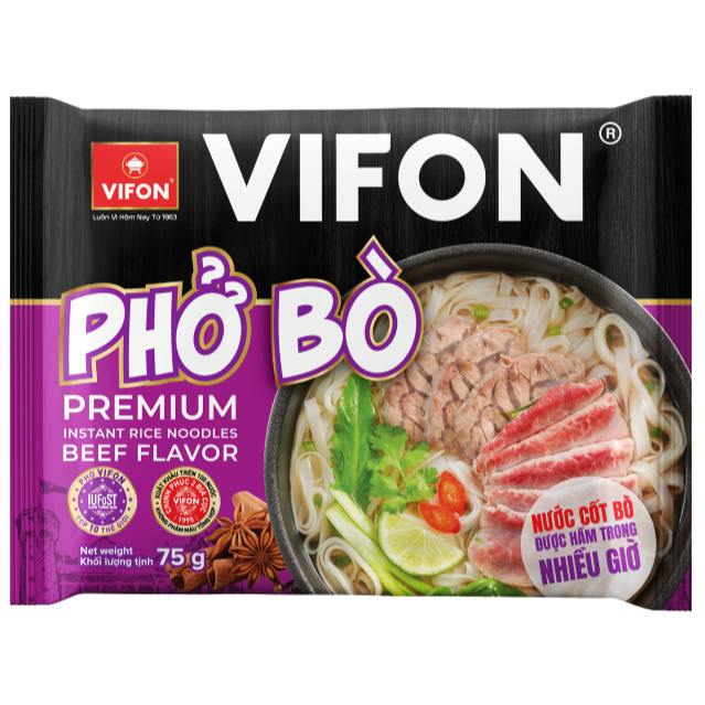Thùng Phở bò VIFON 75g có gói sốt bò