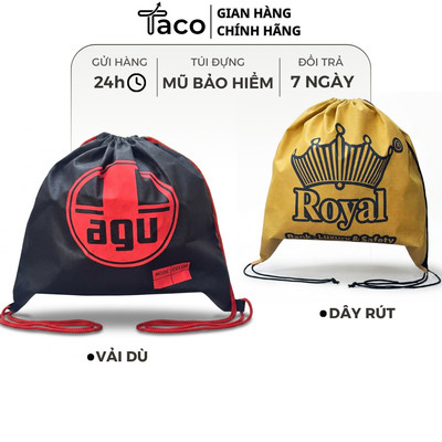 Túi Vải Không Dệt Có Dây Rút Thành Balo Đựng Mũ Bảo Hiểm 3/4 Và Fullface