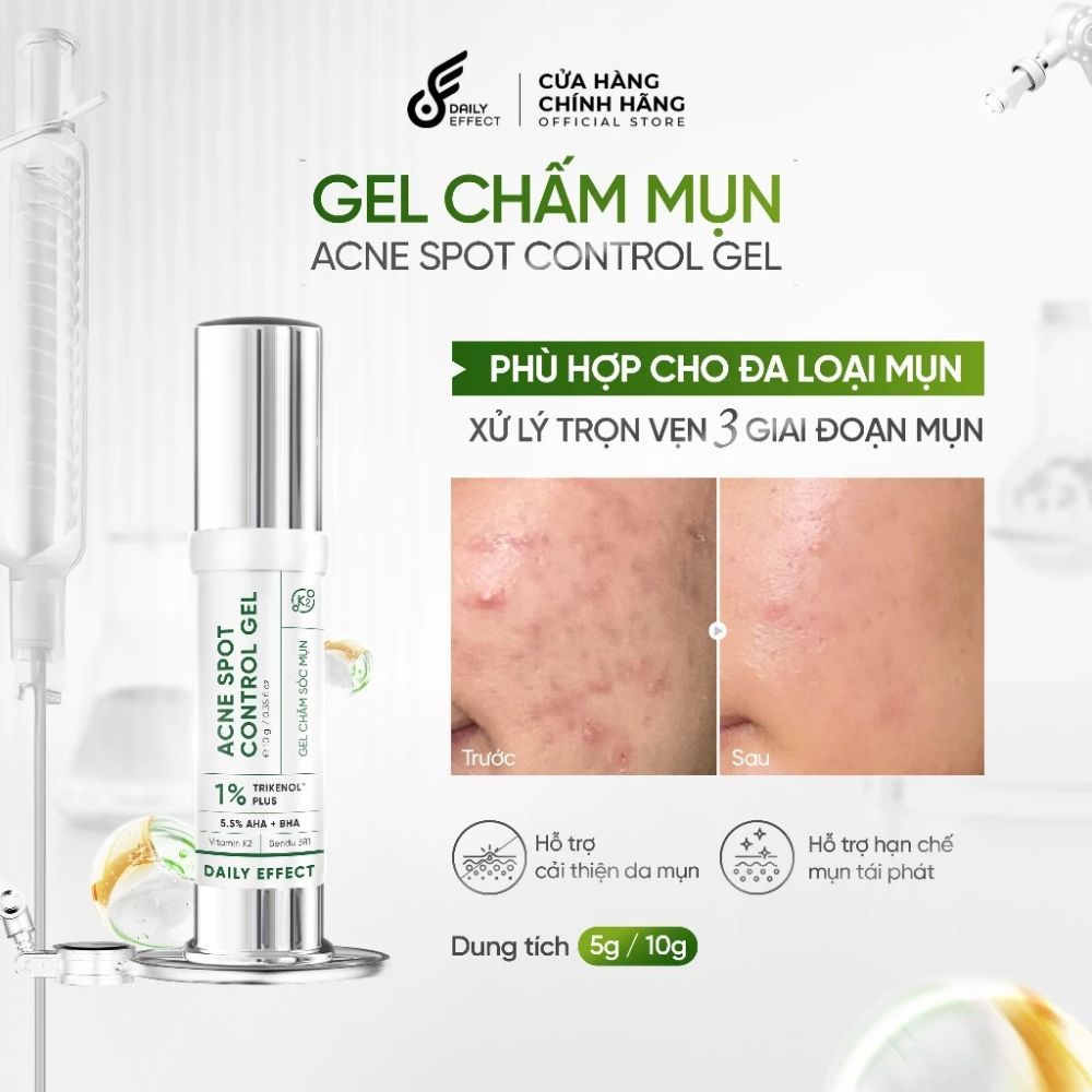 Ảnh 2 của Gel Chấm Mụn DAILY EFFECT Acne Spot Control Gel hỗ trợ giảm mụn , giảm thâm 5g/10g