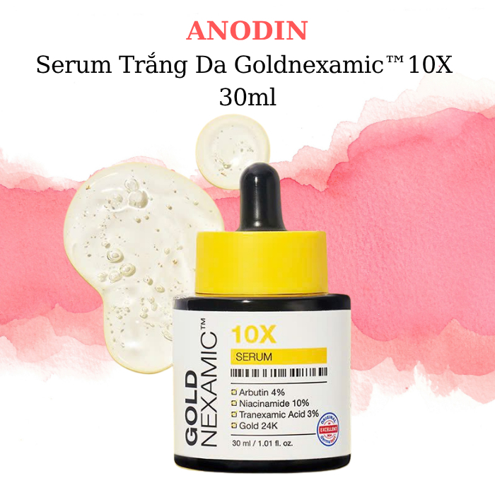(Date: 11/6/2027) Anodin Serum Trắng Da Đa Tầng Goldnexamic 10X 30ml