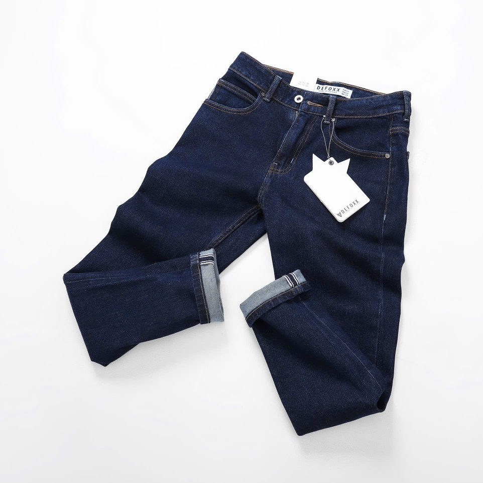 Quần Jean Dài Nam Màu Xanh Navy DF, Form Slim-fit, chất vải co giãn mềm mại, ống 15-18cm, Hàng VNXK 