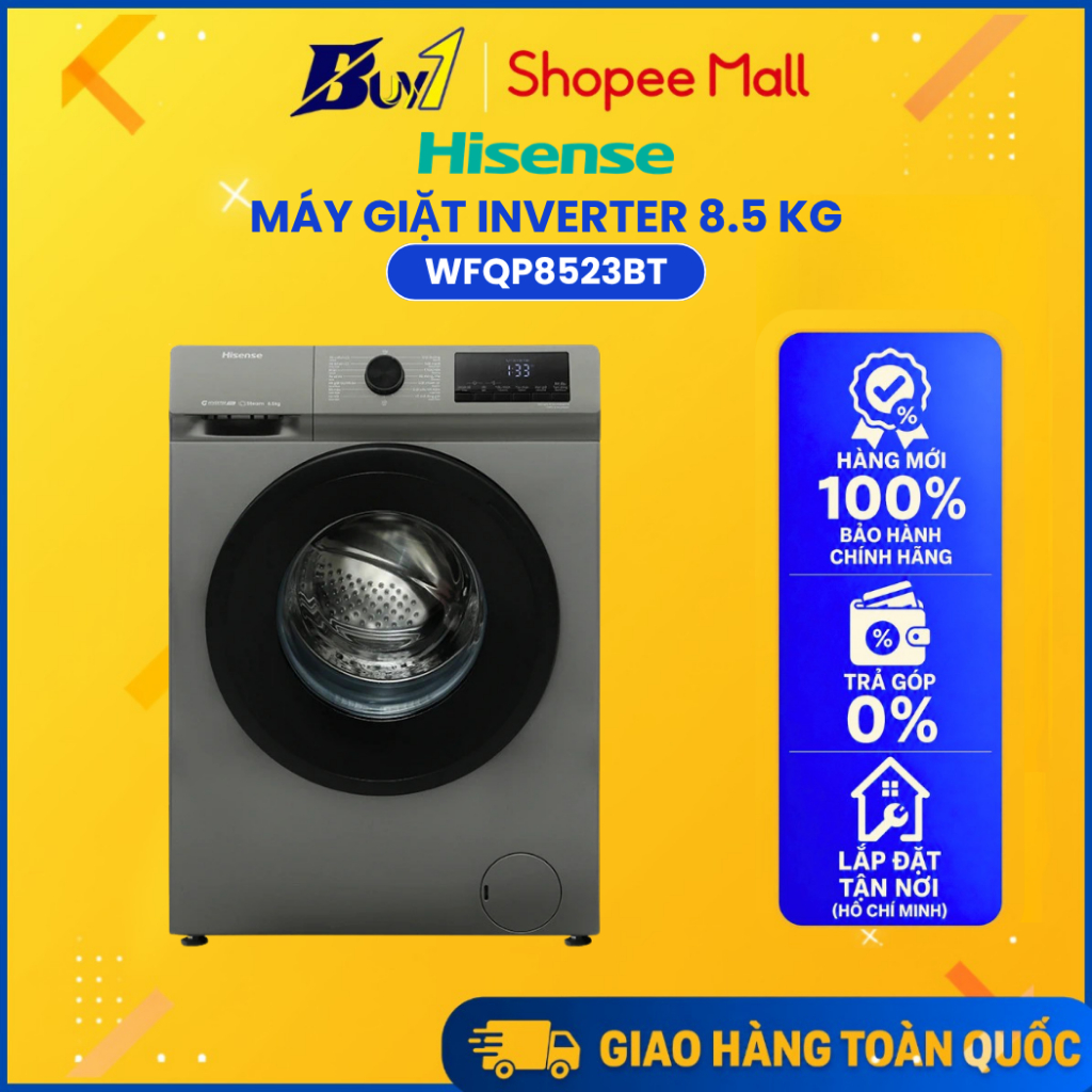 WFQP8523BT  - Máy giặt Hisense Inverter 8.5 kg WFQP8523BT - Hàng chính hãng