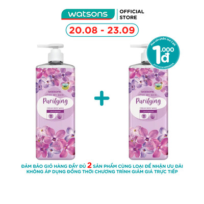 Kem Tắm Watsons Love My Skin Purifying Cream Body Wash 700ml/1000ml