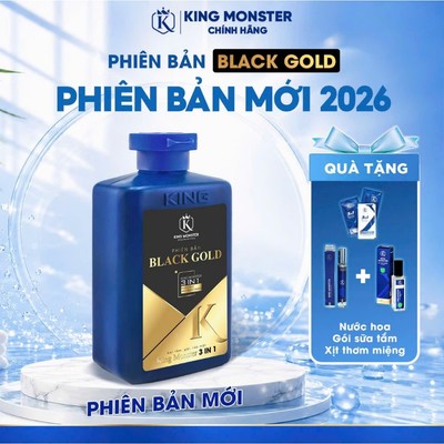 [MỚI] Sữa Tắm Gội Nam BLACK GOLD KING MONSTER 3in1 Hương Hoa Thơm Lâu Dung Tích 350ml
