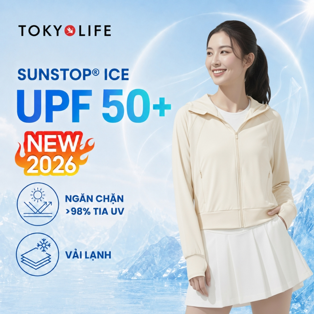 [KOL x TokyoLife]  Áo khoác chống nắng chống tia UV Nữ Sunstop Ice mát lạnh thoáng khí 40003392 F9UV
