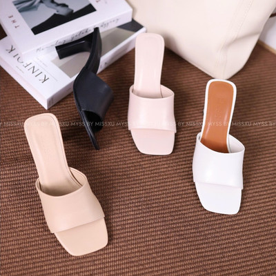 Giày sục nữ quai ngang gót trụ 9cm cao cấp MYSS - SU254