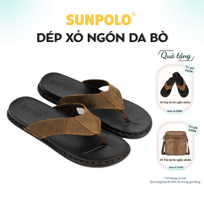 Dép kẹp nam da bò SUNPOLO KEP013