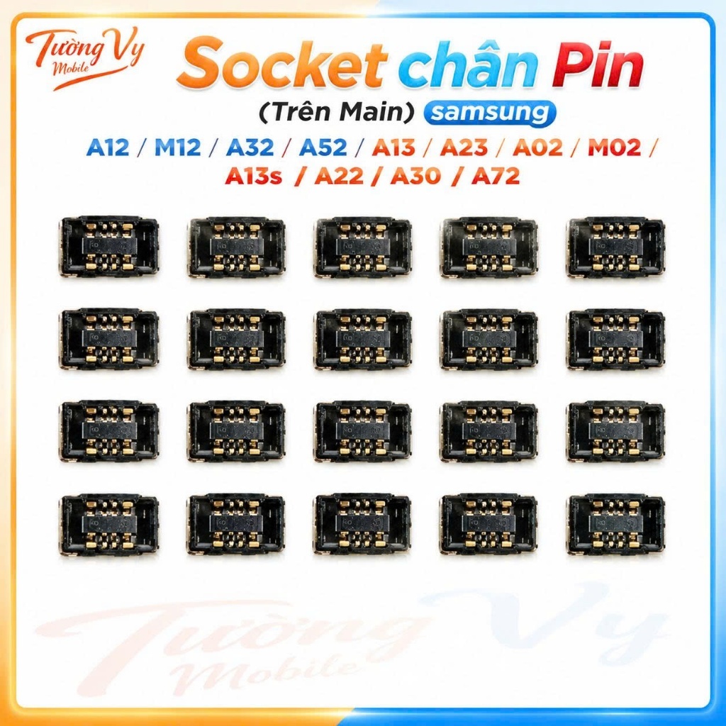 Socket chân Pin (Trên Main) samsung  A12/M12/A32/A52/A13/A23/A02/M02 / A13s/A22/A30/A72