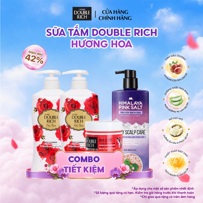 [CHÍNH HÃNG ĐỘC QUYỀN TRÊN LIVESTREAM] Combo 02 Sữa Tắm Double Rich Hương Hoa Dưỡng Ẩm Da Mịn Màng 800ml Lưu Hương Dịu N