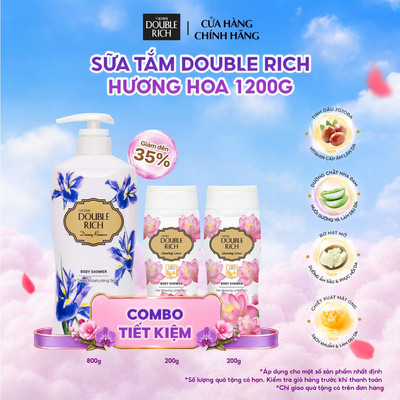[CHÍNH HÃNG ĐỘC QUYỀN TRÊN LIVESTREAM] Sữa Tắm Double Rich Hương Hoa Dưỡng Ẩm Da Mịn Màng 800ml Lưu Hương Dịu Nhẹ
