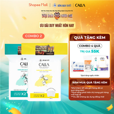 Combo 2 túi Bông tẩy trang làm sạch da Bông Bạch Tuyết Calla Sạch Sâu và Mềm Mịn (500gr/túi)