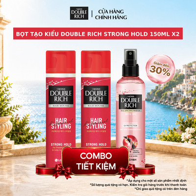 [CHÍNH HÃNG ĐỘC QUYỀN TRÊN LIVESTREAM] Combo 02 Bọt Tạo Kiểu Tóc Double Rich 150ml Giúp Tạo Phồng Tóc Và Vào Nếp Dễ Dàng