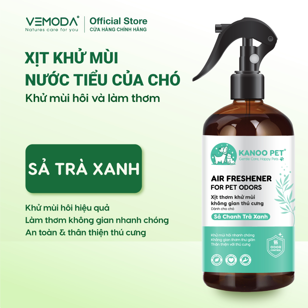 Xịt khử mùi nước tiểu cho chó Sả Chanh Trà Xanh Kanoo Pet 500ml