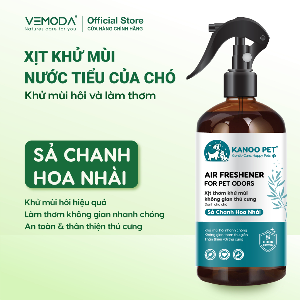 Xịt khử mùi nước tiểu chó Sả Chanh Hoa Nhài Kanoo Pet 500ml