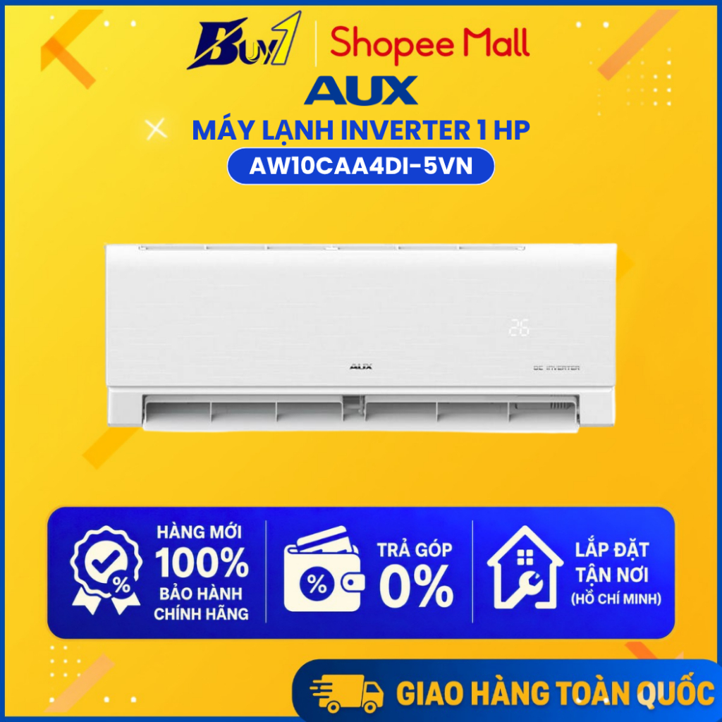 AW10CAA4DI-5VN - Máy lạnh Aux Inverter 1 HP AW10CAA4DI-5VN - Hàng chính hãng